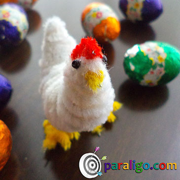 Easter Chicken with Pipe Cleaners 2