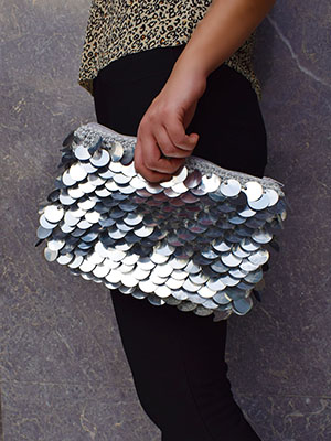 Crochet Purse with Sequins 